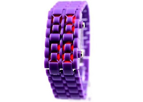 溶岩の男の子および女の子のための紫色のシリコーンのゼリーの腕時計の長い時間の使用